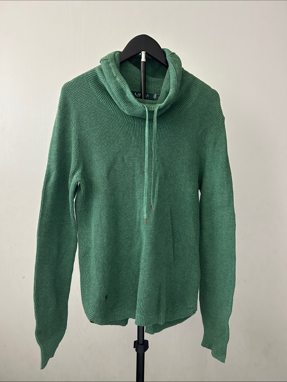 Lauren Ralph Lauren Green Cowl Neck Drawstring Sweater